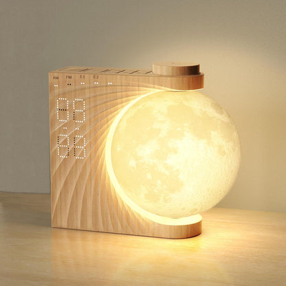 Transform Your Sleep – Sunrise Alarm Clock with 360° Rotating Moon Lamp, Soothing Nature Sounds, Dual Alarms & Snooze for Heavy Sleepers